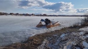 Аэролодка/аэросани/аэроглиссер/ А-3 Туполев с двигателем М-14,ходовые испытания.