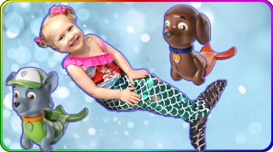 Щенячий патруль - щенки русалки - купаемся и играем в ванной!