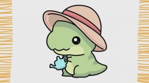 Как нарисовать кавайного тираннозавра | Легко