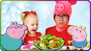 Готовим ужин для Свинки Пеппы, лепим из пластилина!