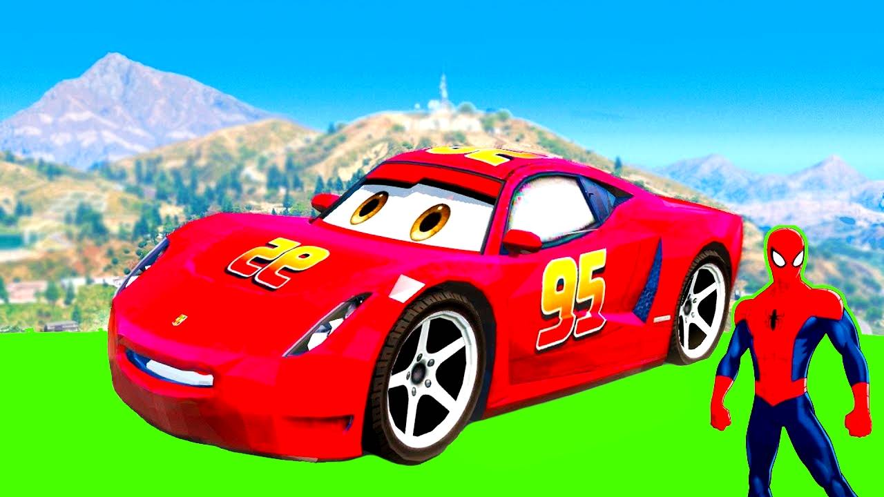Человек-паук и Молния Маккуин из мультфильма Тачки Мультики про машинки Мультфильмы для детей
