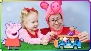 Свинка Пеппа - игрушечный автобус и школа!