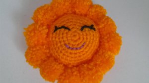 Милое солнышко вяжем вместе крючком.