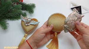 МК совушки. Мастер класс бесплатно. Для новичков. Ёлочные игрушки своими руками.