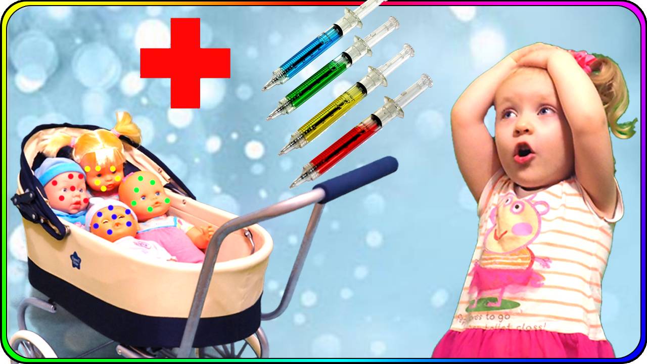 Играем в доктора! Куклы заболели. смотреть онлайн