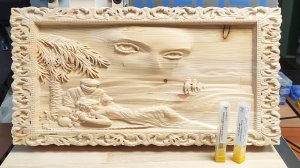 Фрезеровка панно на станке с ЧПУ из лиственницы. Фрезы для 3D и для раскроя на станки с ЧПУ