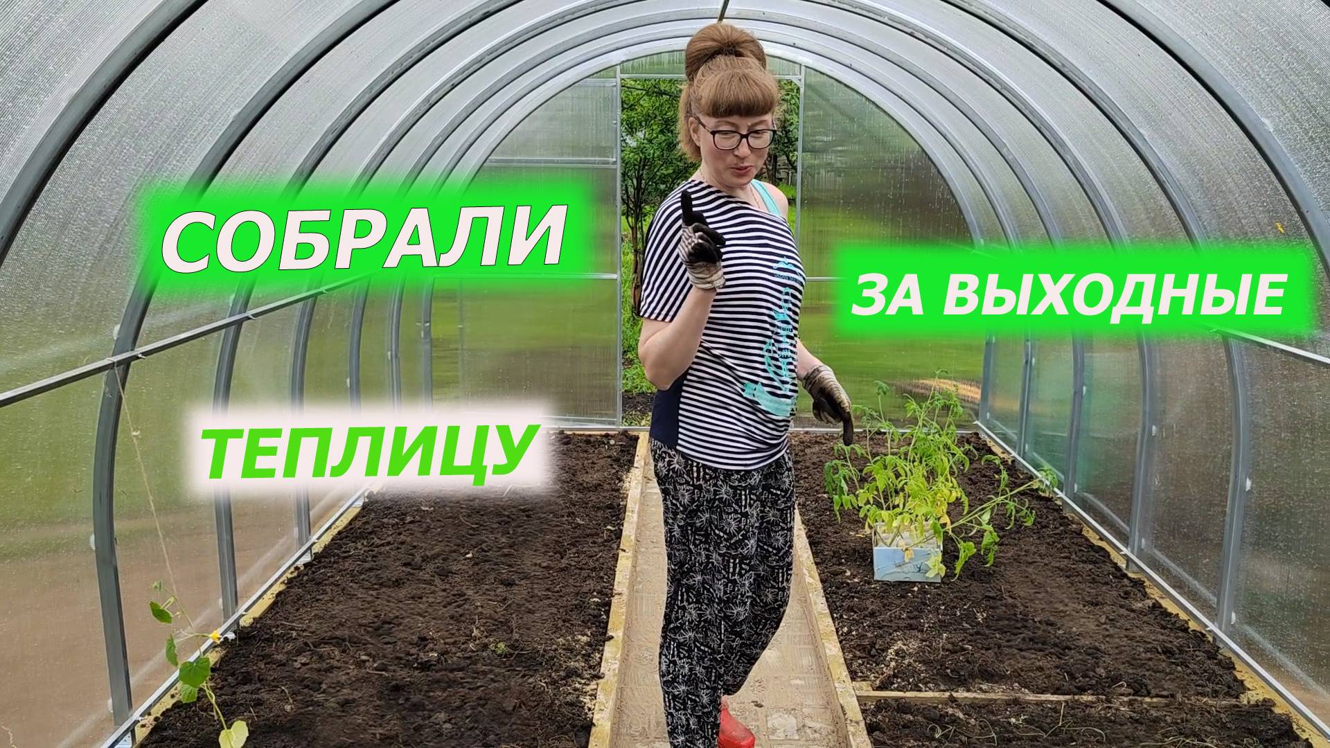 Теплица за выходные. Собрали каркас и покрыли его поликарбонатом. смотреть онлайн