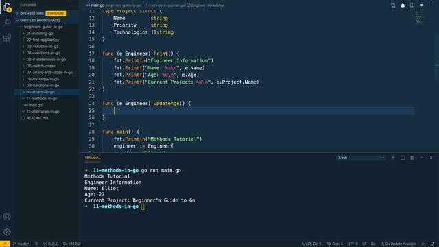 12 - Methods in Go смотреть онлайн