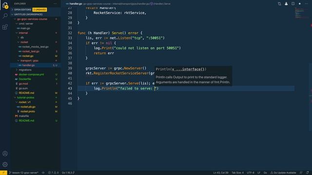 13 - Setting Up Our gRPC Server смотреть онлайн