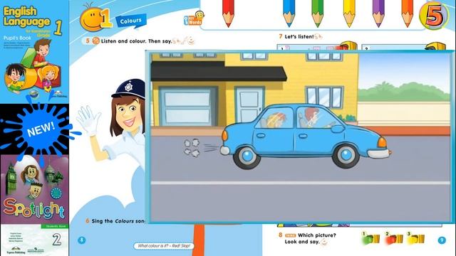 Smiles. Pages 8-9. Colours.Английский с улыбкой. Страницы 8-9. Цвета смотреть онлайн