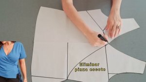 Моделирование блузки с запахом и коротким рукавом.