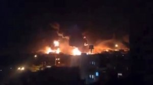 Горящая нефтебаза в Тегеране