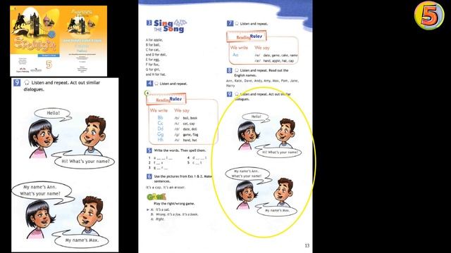 Spotlight 5. Страница 13. Английский язык. 5 класс. Упражнение 9. Послушай диалог. смотреть онлайн