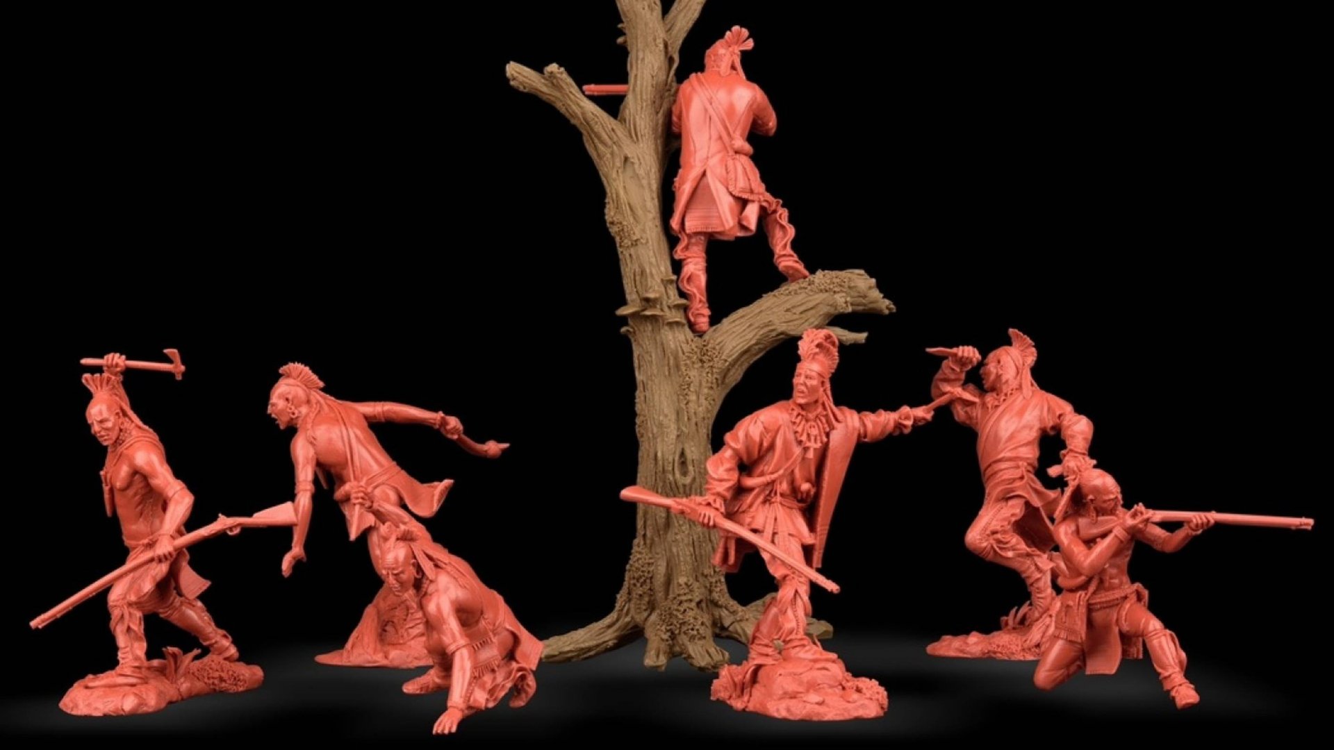 солдатики Plastic Platoon Лесные индейцы Set 2 1763 год Буши Ран