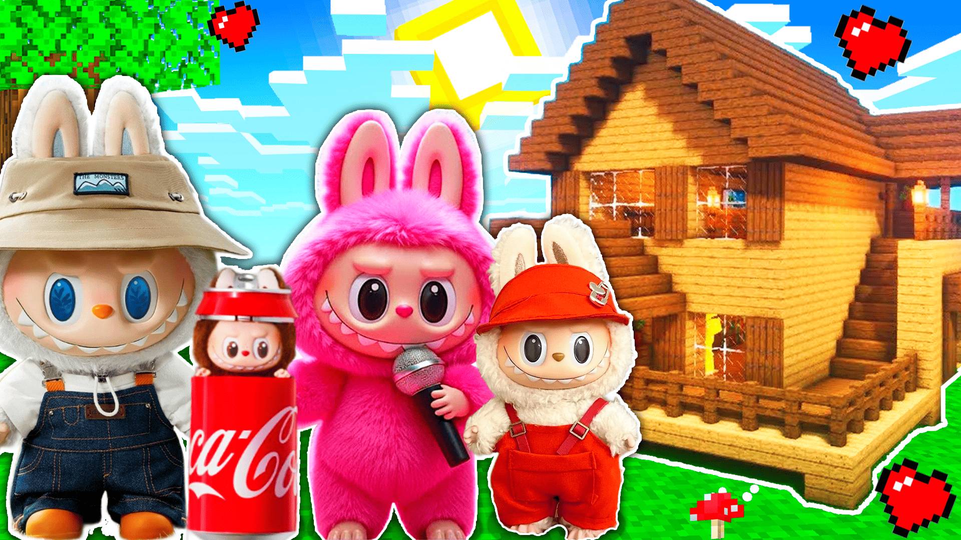 😳 У СЕМЬИ ЛАБУБУ РОДИЛИСЬ ДЕТИ и Я ПОСТРОИЛ ИМ ДОМ в МАЙНКРАФТ смотреть онлайн