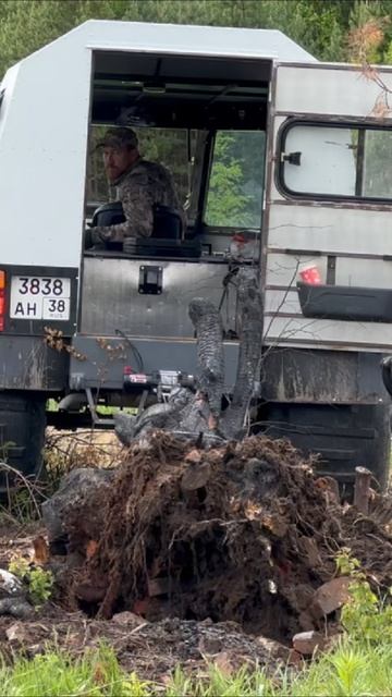 Вырываем пень вездеходом смотреть онлайн