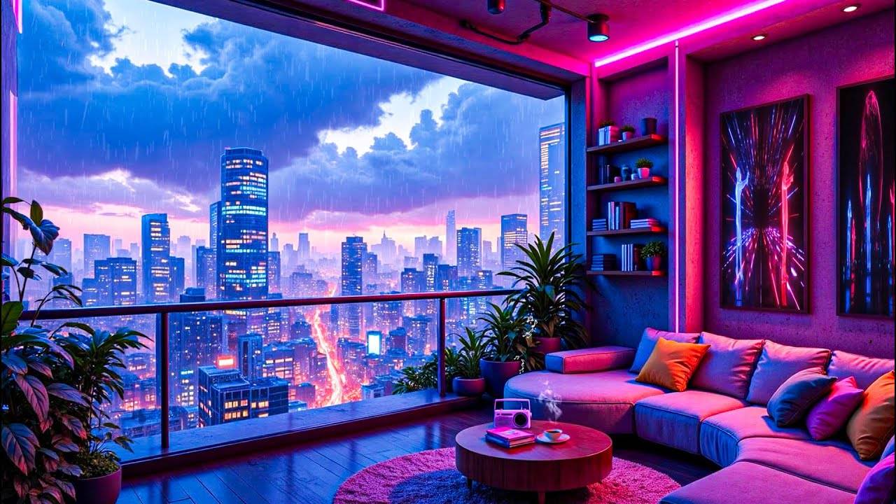 Study Music & Rain Sounds 📚 1990s Lofi Hip Hop Beats on a Cozy Rainy Night ☔ Lofi Rain Playlist смотреть онлайн