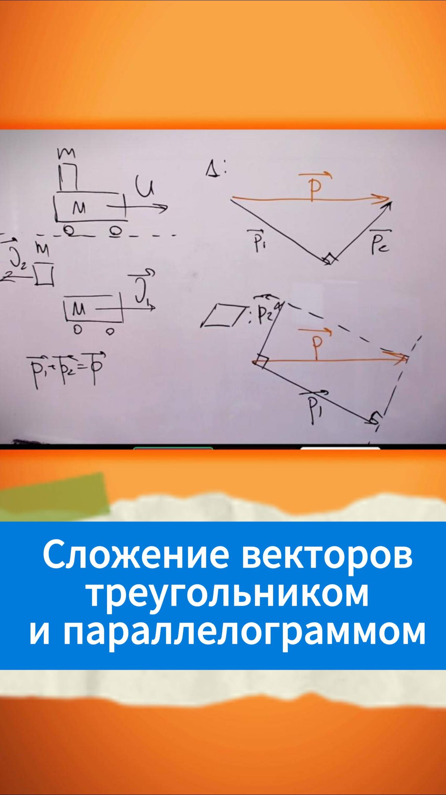 Сложение векторов треугольником и параллелограммом смотреть онлайн