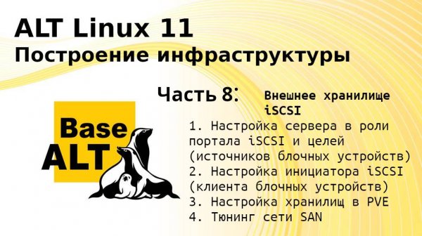 Часть 8. Построение инфраструктуры на ALT Linux 11. Внешнее хранилище.