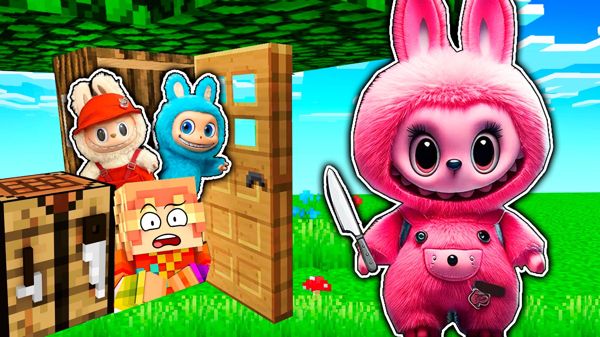 😳 Я СПРЯТАЛСЯ ОТ ЗЛЫХ ЛАБУБУ ПОД ДЕРЕВОМ в МАЙНКРАФТ смотреть онлайн