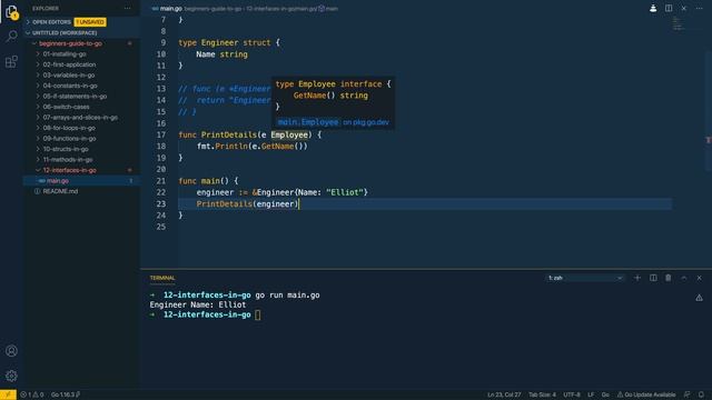 13 - Interfaces in Go смотреть онлайн