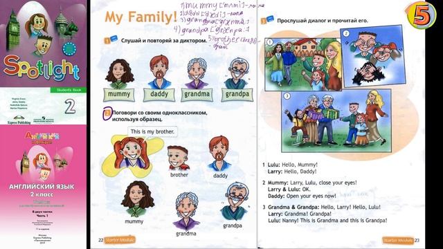 Spotlight 2. Pages 22-23. Английский в фокусе. 2 класс. Страницы 22-23. My Family! Моя семья! смотреть онлайн