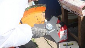 Установка трехлопостного ножа на триммер