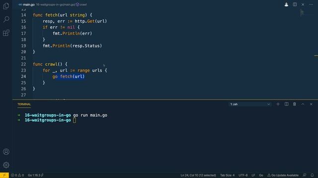 17 - WaitGroups in Go смотреть онлайн