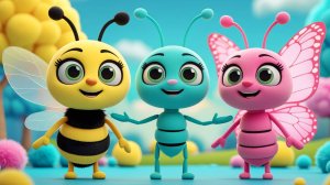 Пчёлка, муравей и бабочка — весёлая песенка для малышей  | Детская музыка и мультик