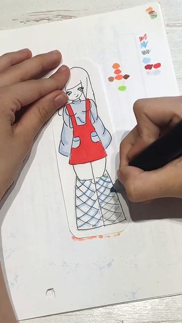 В каких цветах раскрасить следующую девочку #арт #art #рисунок #asmr #рисование #рисую #music смотреть онлайн