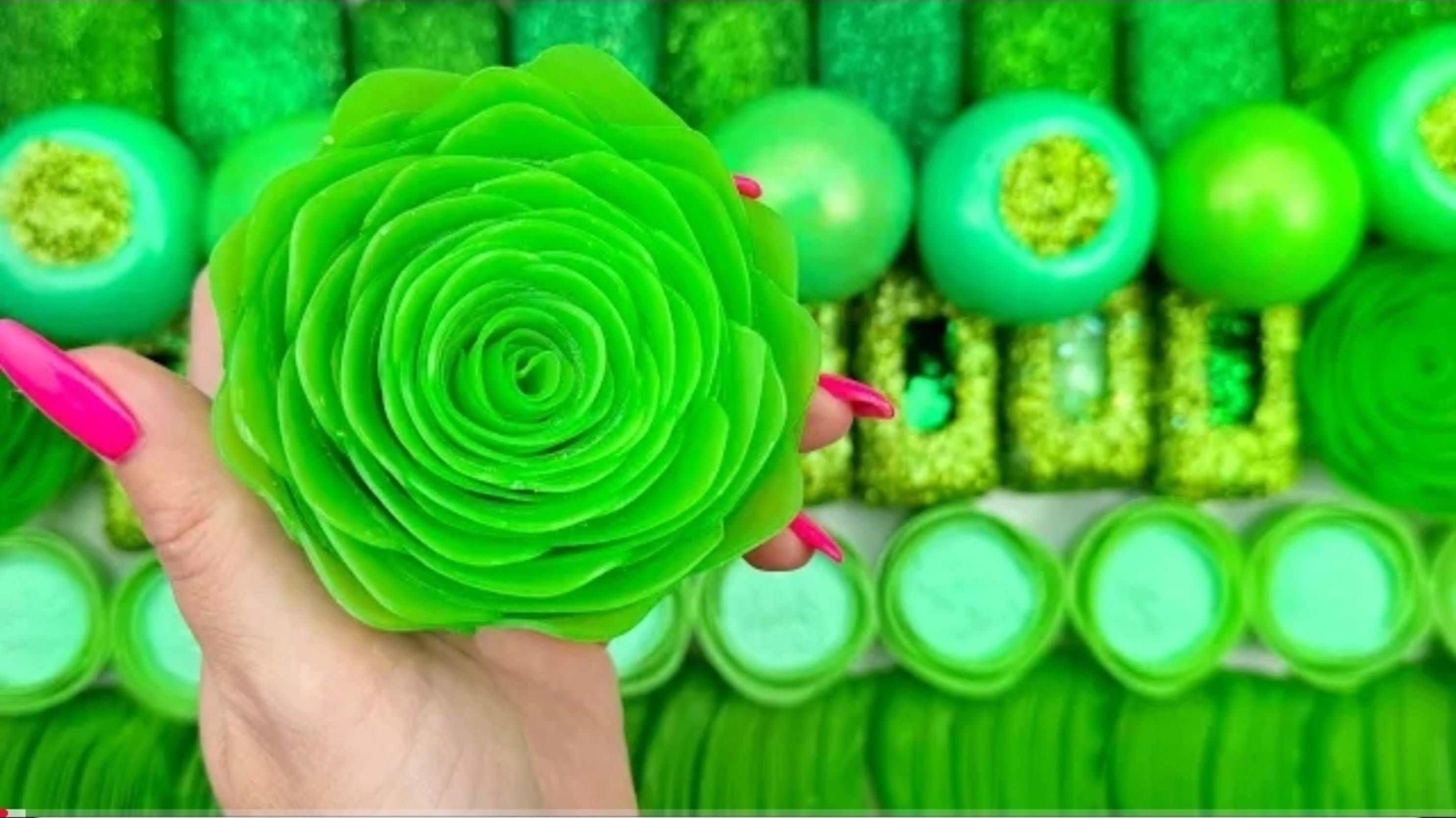 SUPER GLITTER GREEN 🔥🤑💚🌵ASMR Soap