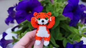 Мастер-класс Тигруля Стесняшка из Бисера Часть 1. Голова, Мордочка, Уши