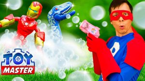 Той Мастер обезвредил динозавров мыльными пузырями! Супергеройские приключения