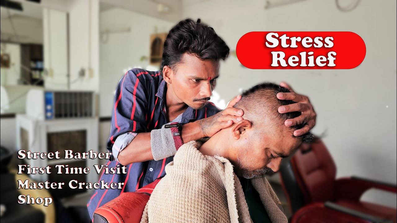 Loud Neck Crack & Deep Head Massage by Master Cracker｜Street Barber Stress Relief ASMR ｜Acupressure смотреть онлайн