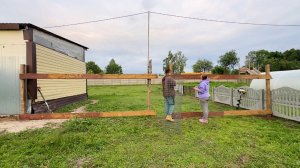 Стройка курятника продолжается. Делаем уличный загон для кур. Жизнь простых людей в деревне.