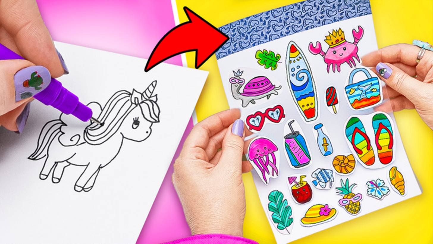 🎨 Делаем крутые стикеры своими руками! ✂️ Простые поделки смотреть онлайн