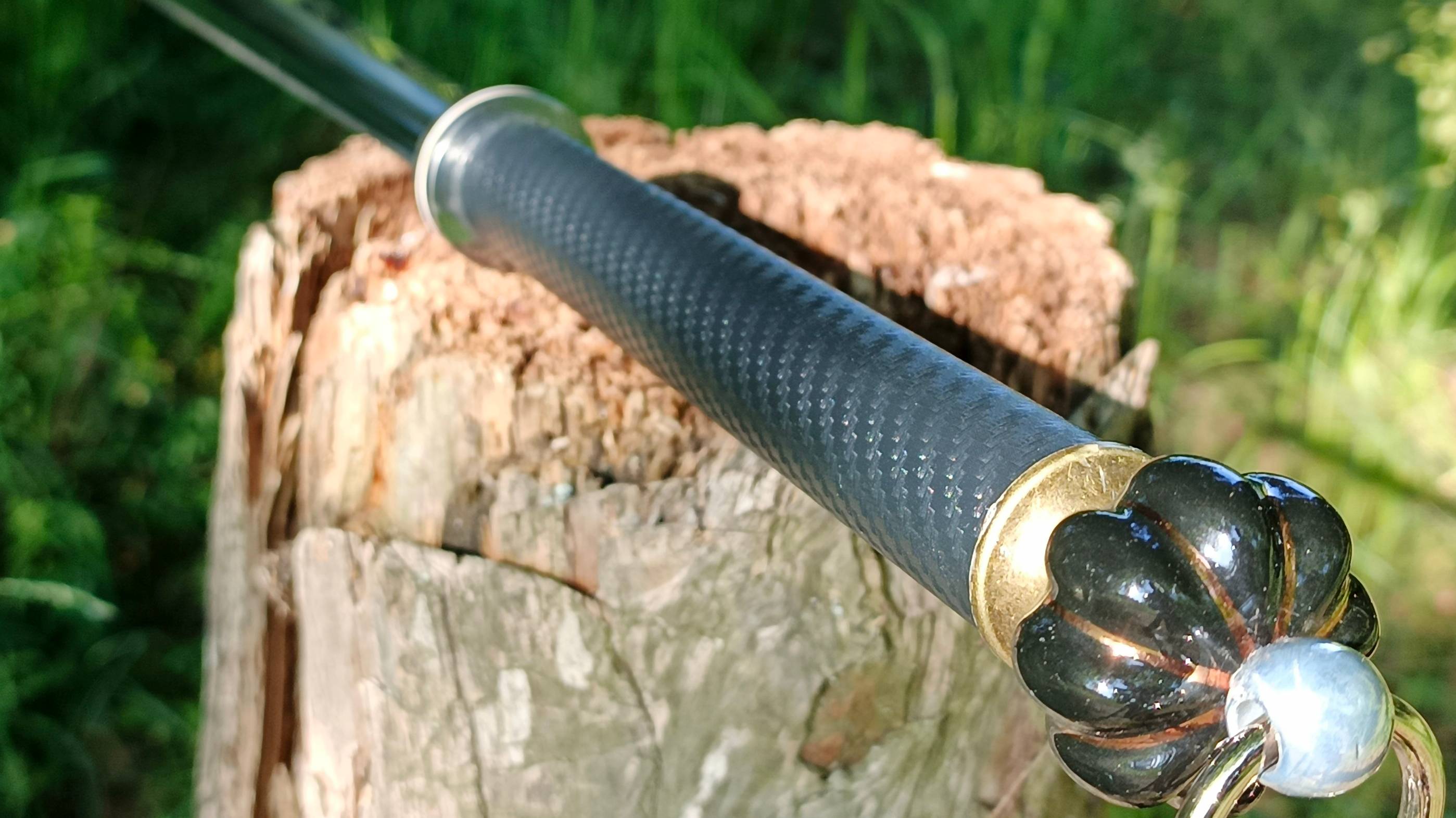 Ложка/Рожок для обуви УЮТ навершие с чёрный сапфир(Diospyros nigra, чёрная сапота)