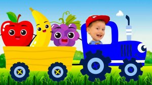 Развивающие мультики для детей  Синий трактор Песенки детские Учим Овощи и фрукты Брозаврики #детям