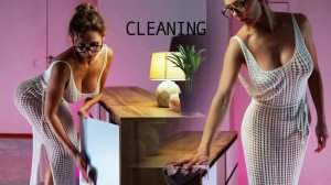 ❤️ Transparent cleaning dresser with Tina in dress