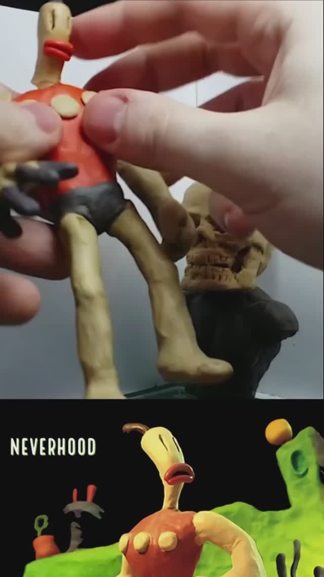 Как слепить the Neverhood из пластилина. Лепка Klaymen. смотреть онлайн