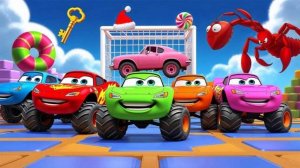 Красим машинки с Молнией Маквин, мультики про машинки, мультфильмы, детские мультики про машинки