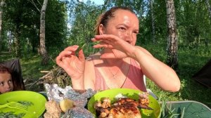 Мукбанг. Отдых на природе с семьей. 1 день