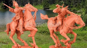 солдатики Plastic Platoon Индейцы лесные, конные разведчики 1754-1763