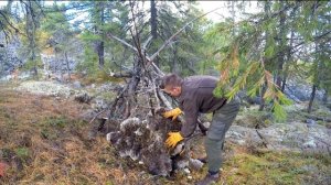 МОЩНАЯ БАНЯ В ЛЕСУ СВОИМИ РУКАМИ БЕЗ СНАРЯЖЕНИЯ | DIY Bushcraft Sauna