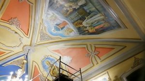 Процесс монтажа образа святителя Ионы Митрополита московского на своды храма