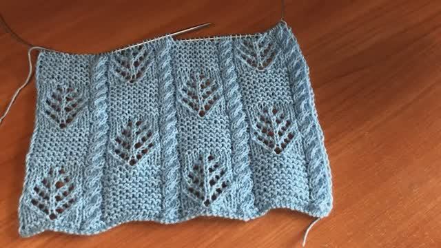 Классный узор спицами для кардигана или пледа смотреть онлайн