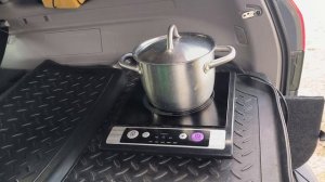 Тест индукционной плиты от АКБ 12 вольт. Расход электричества в автодоме.