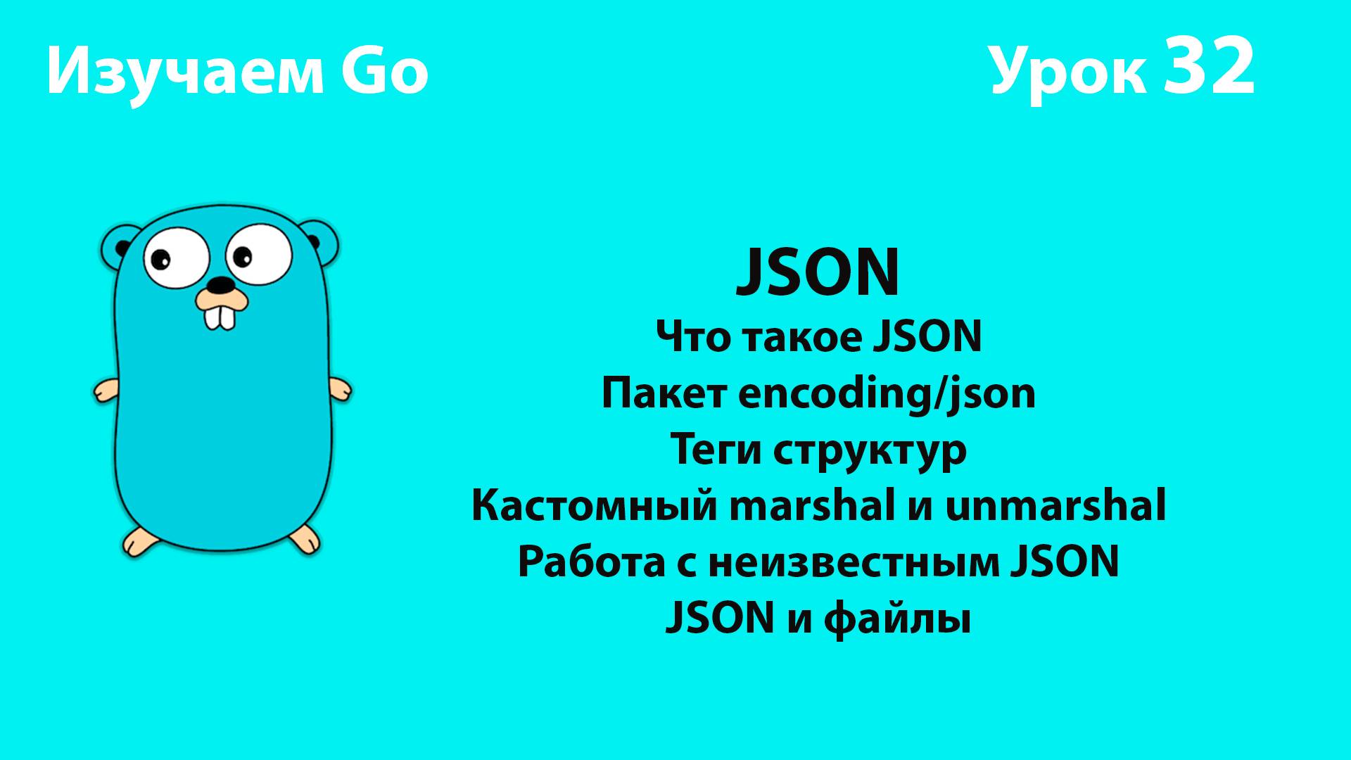 Полный гайд по JSON в Go смотреть онлайн
