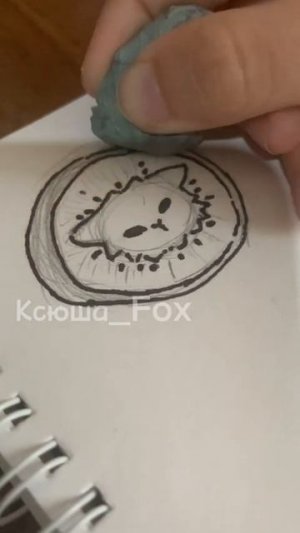 Котик  в киви  #drawing #art #рисунок #арт #рисование #рисую #рек #скетч #diy #music