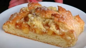 Яблочный ПИРОГ НА ТВОРОЖНОМ ТЕСТЕ